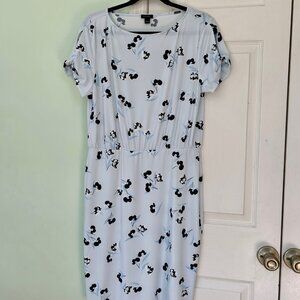 Ann Taylor Factory Light Blue Floral Midi Dress Size L